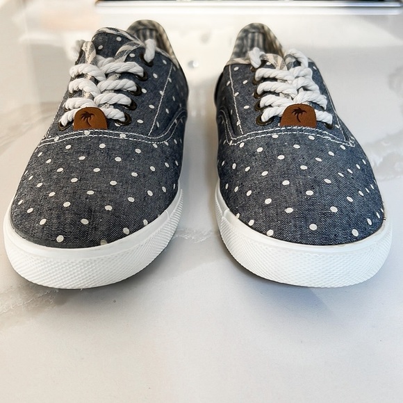 Margaritaville Blue and White Denim Polka Dot Lace Up Sneakers Sz 11 - Picture 5 of 13